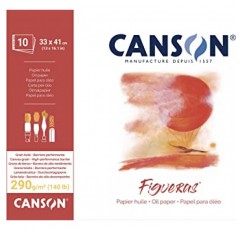 Canson Figueras Oil & Acrylic 290gsm 종이 패드 10매 포함, 크기:41x33cm, 캔버스 같은 질감