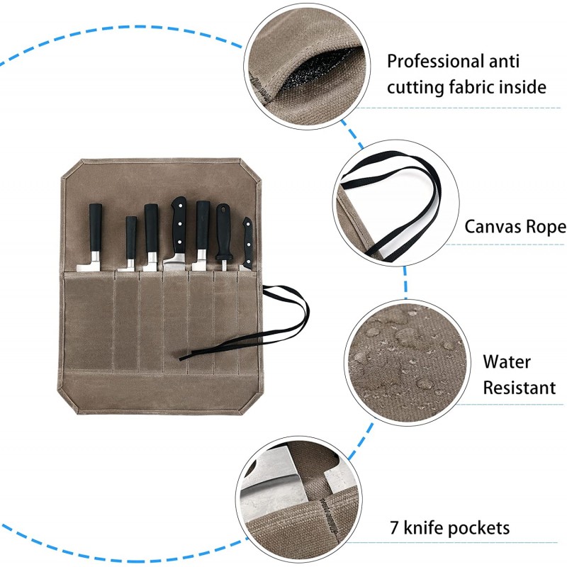 HERSENT 셰프의 나이프 롤 케이스, 나이프 홀더 프로텍터, 주방 요리 도구 및 기구 랩 백 지갑