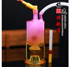 Geyi 다채로운 유리 물 담뱃대 이중 필터 담배 물파이프 풀세트 색상랜덤