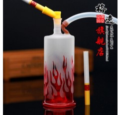Geyi 유리 불꽃 물 담뱃대 음소거 물 담배 파이프 풀세트 색상랜덤