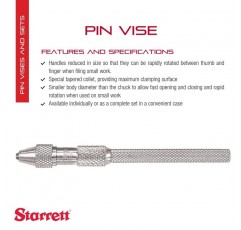 Starrett 162A 핀 바이스 툴 드릴 와이어 주얼리 보관 가능 링 니켈 손잡이로 최대 1mm까지 탭 가능