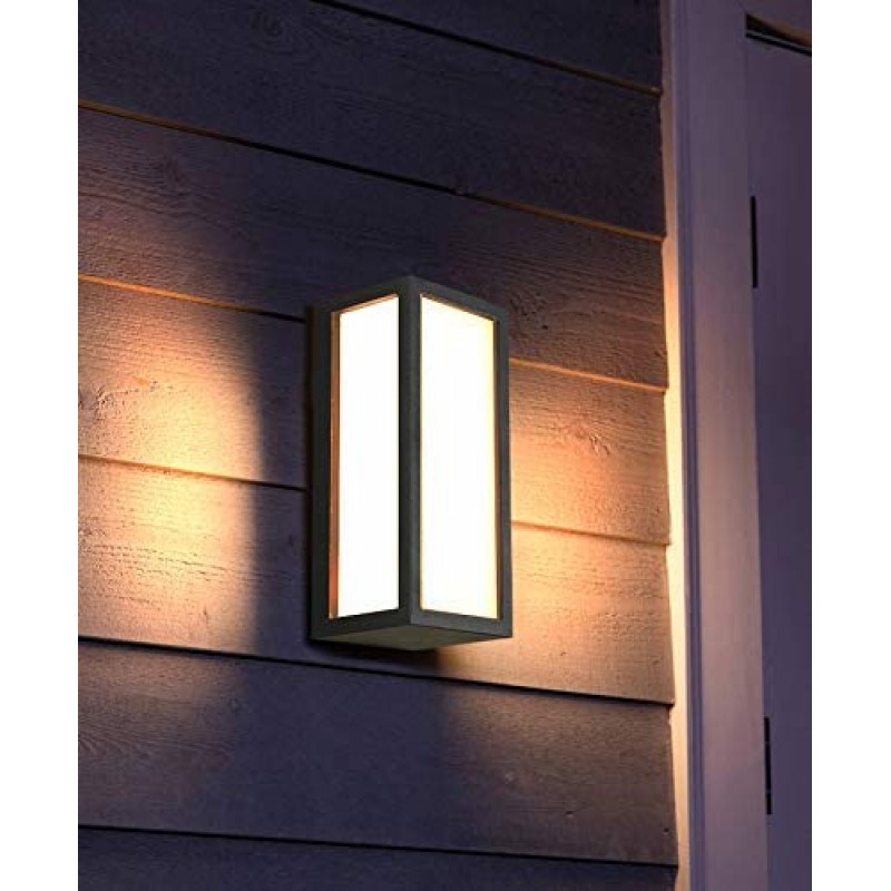 JIANRUI 옥외 벽 빛, 최대 60W E27 외부 P54 LED 알루미늄 Sconce 정원 랜턴, 무광택 다크 그레이