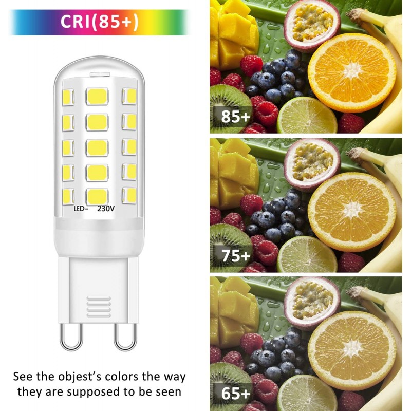 G9 LED 전구 3W 28W 30W 40W 할로겐 Led 쿨 화이트 6000K, 깜박임, 조광 없음 400LM, AC 220-240V, 10팩