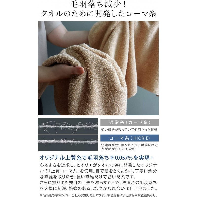 hiorie(히오리에) 일본제 빅 페이스 타월 약 40×100 cm