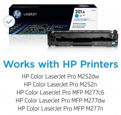 HP CF401A 201A LaserJet 토너 카트리지, 시안색, 단일 팩 시안색 표준