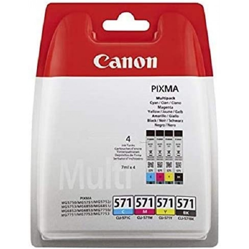 Canon 잉크 카트리지 PGI-570 PB + CLI-571 B/C/M/Y 잉크 카트리지 – 선택한 TS 및 MG 시리즈용 멀티팩