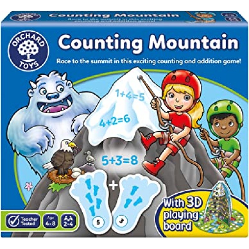 Orchard Toys Counting Mountain Game 교육용 수학 게임, 계산 및 더하기 개발, 4-8세 어린이