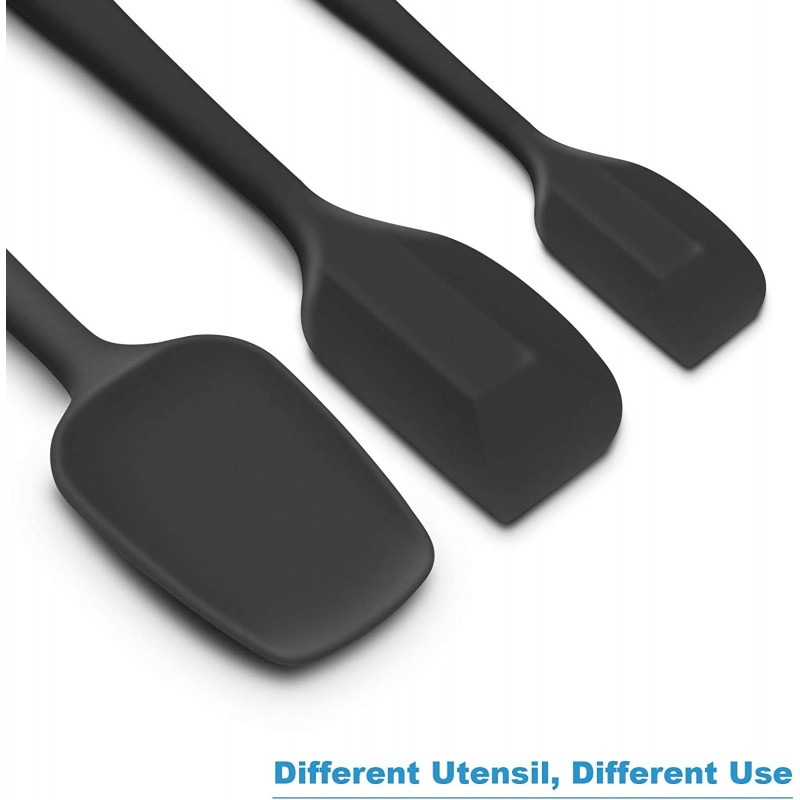 실리콘 주걱 3종 세트 인체공학적 핸들 고내열성 논스틱 고무 주걱 블랙 |‎ ALLWIN-HOUSEWARE W