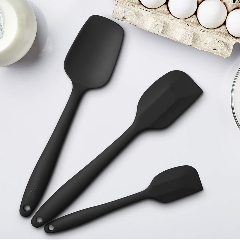 실리콘 주걱 3종 세트 인체공학적 핸들 고내열성 논스틱 고무 주걱 블랙 |‎ ALLWIN-HOUSEWARE W