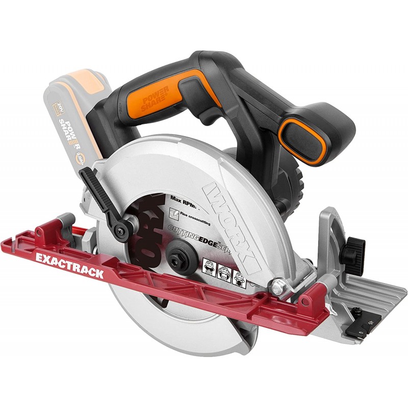 웍스 EXACTRACK WX530.9 무선 충전식 전동 원형 톱 20V (본체만) - WORX