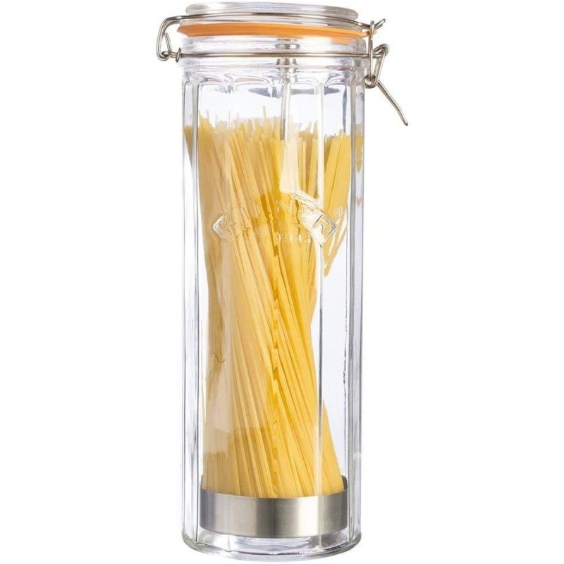 Kilner Facetted Spaghetti Jar, 2.2L Glass Clip Top (Airtight) | KILNER