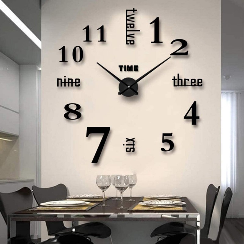 아크릴 벽걸이 시계 대형 거실 클래식 로마 숫자 벽걸이 시계 (黑)