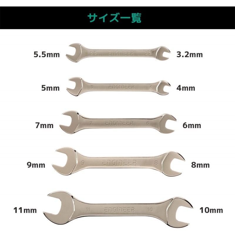 엔지니어 오픈 스패너 세트 5 개 세트 TS-05