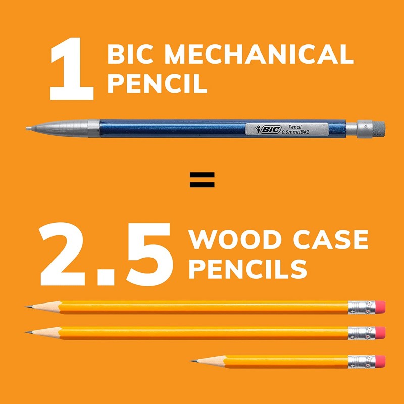 BIC 버라이어티 팩, 다양한 크기, 0.5mm, 0.7mm, 0.9mm, 그래파이트 연필 60개