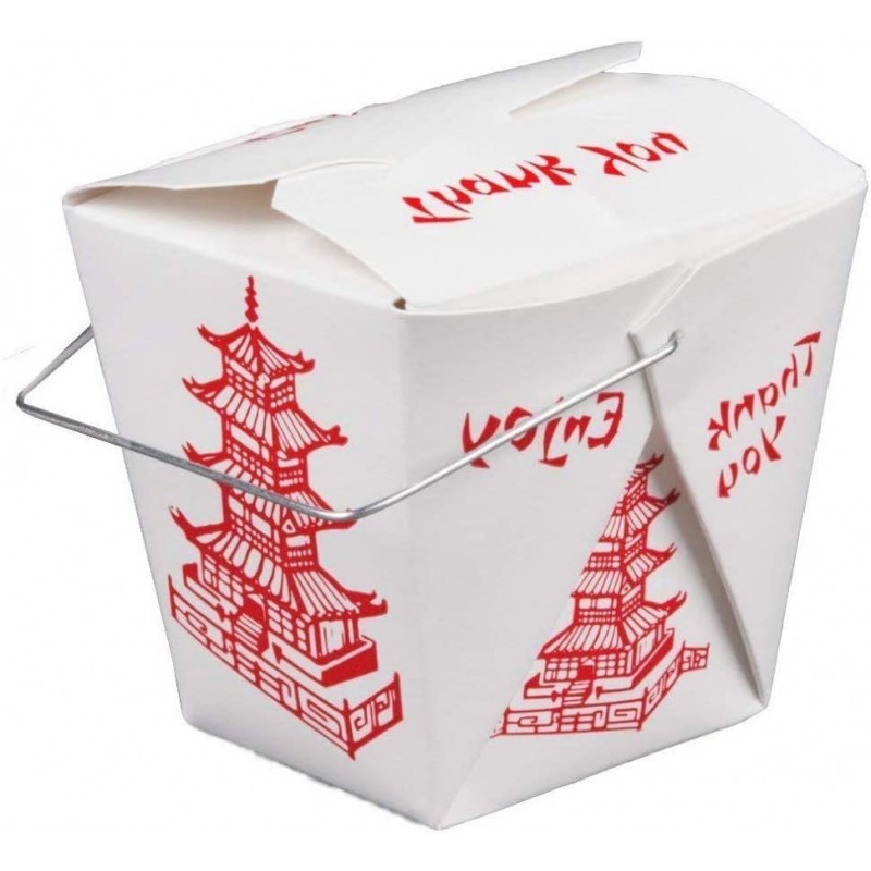 【32oz 20개】 Chinese Take Out Boxes/ 차이니즈 테이크 아웃 박스 pagoda 무늬 핸들 첨부 Placer