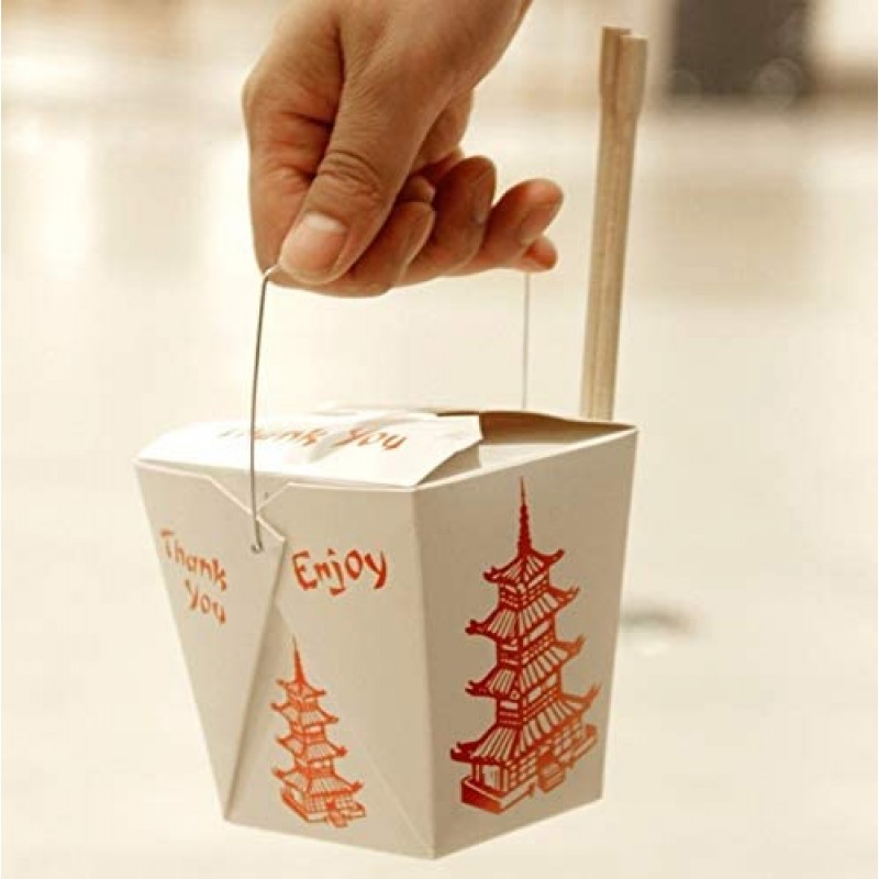 【32oz 20개】 Chinese Take Out Boxes/ 차이니즈 테이크 아웃 박스 pagoda 무늬 핸들 첨부 Placer