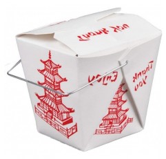 【32oz 20개】 Chinese Take Out Boxes/ 차이니즈 테이크 아웃 박스 pagoda 무늬 핸들 첨부 Placer