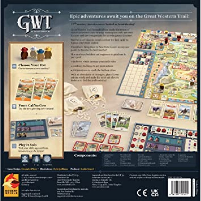 Plan B Games  Great Western Trail 2nd Edition 보드 게임 전략 게임 카우보이 1~4인용 12세 이상