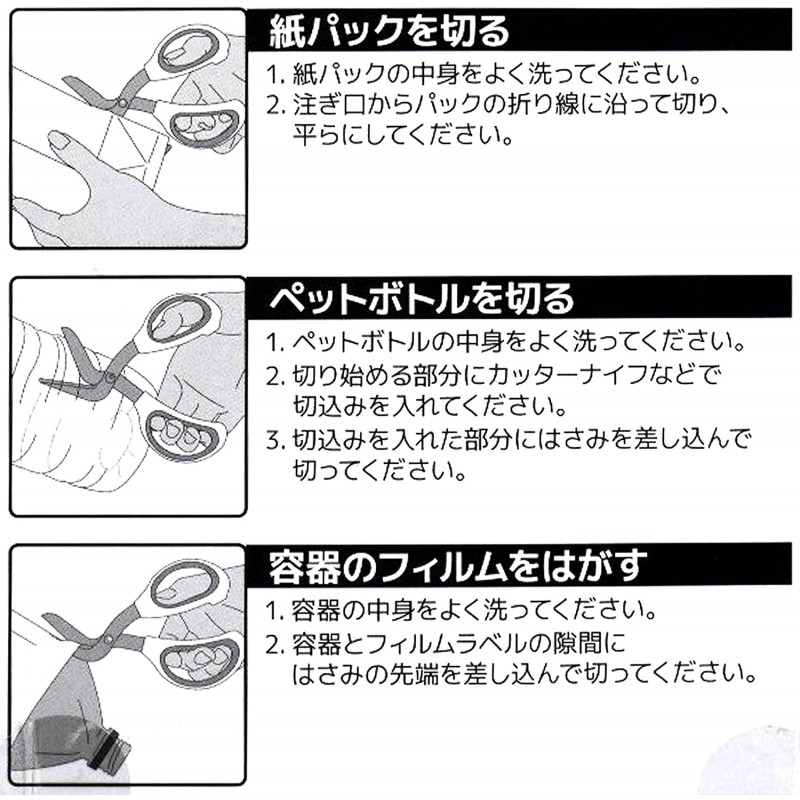 포켓 (Pocket) 분별 가위 종이 팩・페트병 해체용 No.1