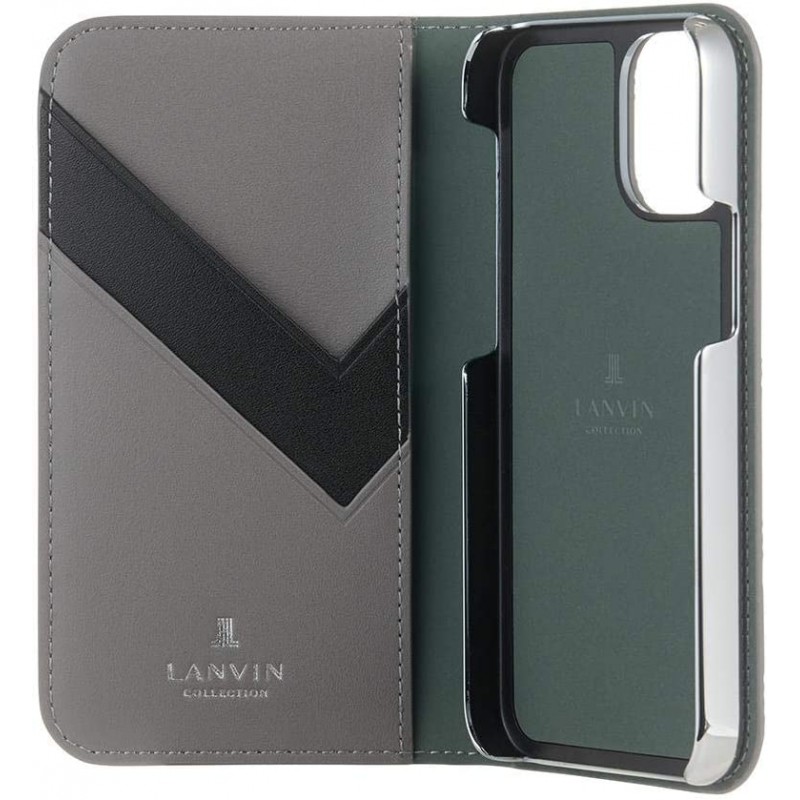 LANVIN COLLECTION (랑방 컬렉션) iphone11pro 케이스 수첩형 카드 수납 Folio Case Monogram (Grey)