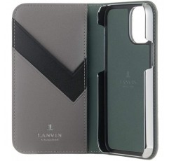 LANVIN COLLECTION (랑방 컬렉션) iphone11pro 케이스 수첩형 카드 수납 Folio Case Monogram (Grey)