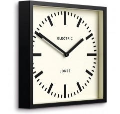 JONES CLOCKS 영국 레트로 사각 벽시계 Box Railway Dial 블랙