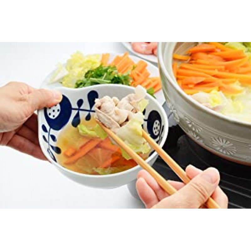 서일본 도자기 아리타산 도자기 5무늬 세트 백색/감색 약 직경 13.5×최대 폭 14.3×높이 7.3㎝ 20327287