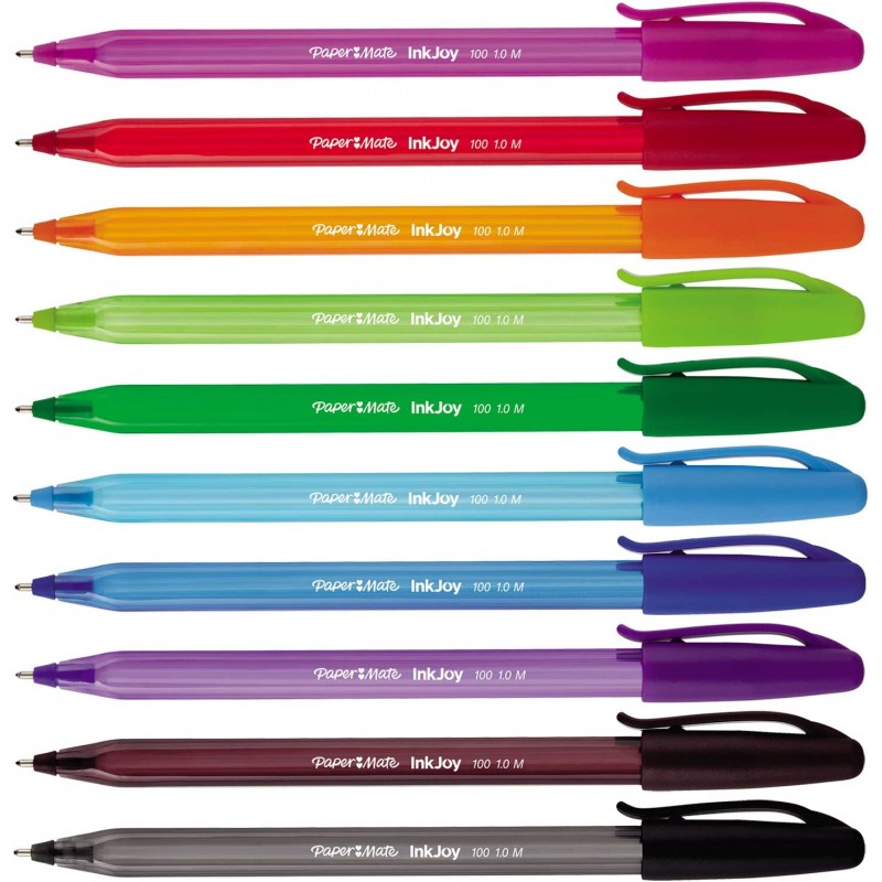 Paper Mate InkJoy 50ST 볼펜 미디엄 포인트 (1.0mm) 다양한 색상 24개