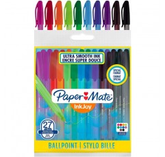 Paper Mate InkJoy 50ST 볼펜 미디엄 포인트 (1.0mm) 다양한 색상 24개