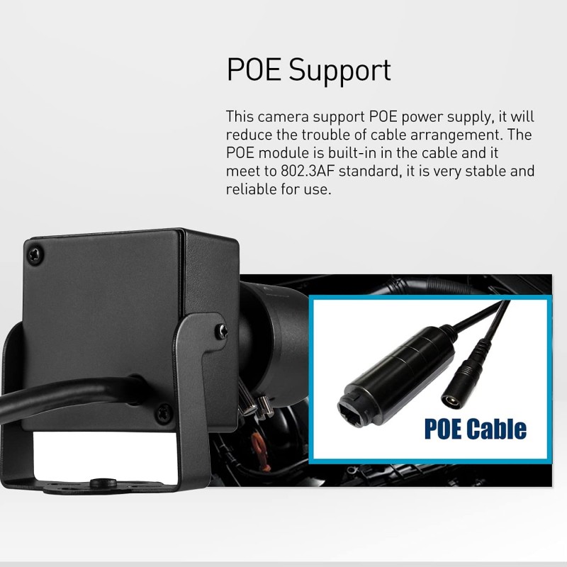 REVOTECH 줌 미니 POE IP 카메라, HD 3MP 실내 보안 카메라 6-22mm