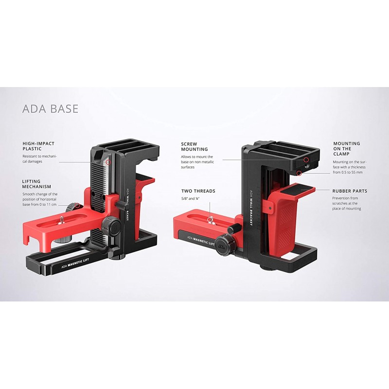 ADA Instruments 마이크로 리프트 및 클램프 마운트가 있는 ADA 마그네틱 세트 다용도 고정 브래킷