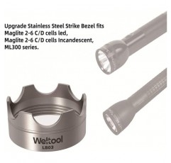 Weltool LB03 Maglite C 또는 D 손전등 스트라이크 베젤 블랙 셀 손전등 ML300L 및 ML300 LX LED