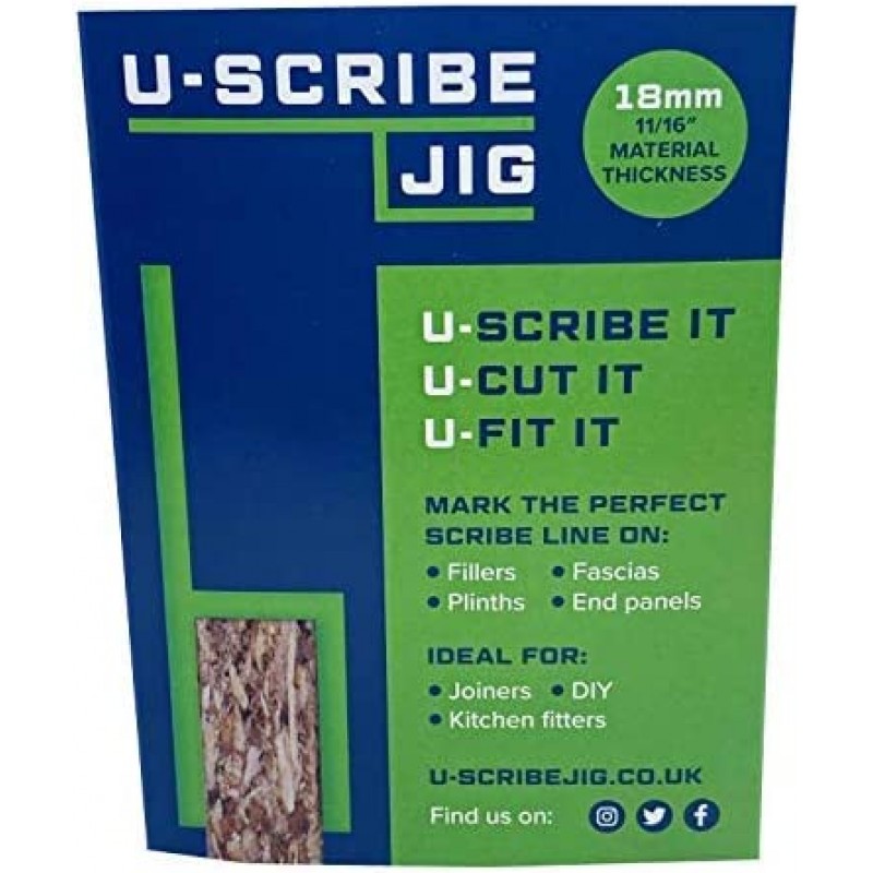 U scribe Jig 18mm(11/16인치) 3개 세트 - 주방, 침실 및 가구 설치를 위한 도구 필러, 근막 및 패널 설치