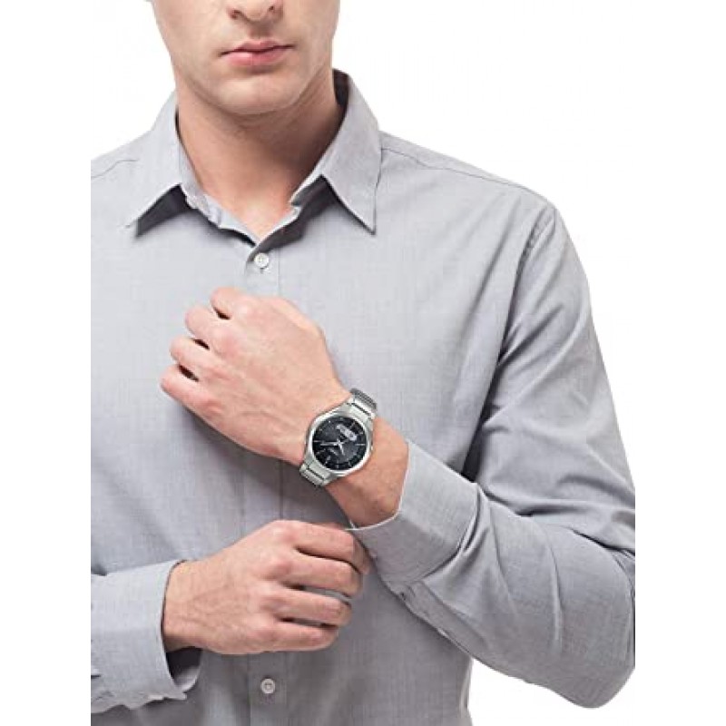 Casio 카시오 남성용 아날로그 쿼츠 시계 및 티타늄 팔찌