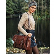여성용 ECOSUSI 배낭 서류 가방 메신저 노트북 가방, 15.6인치 노트북에 적합- 커피색