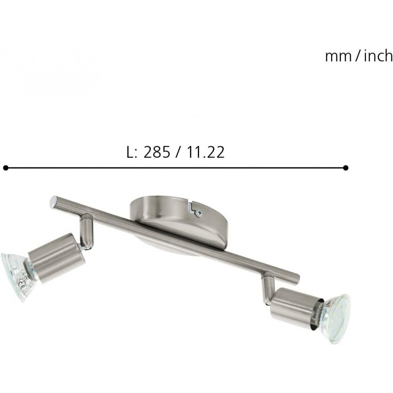 Eglo Buzz LED 천장 조명, 스틸, GU10, 3W, 무광 니켈 천장 조명 2 전구