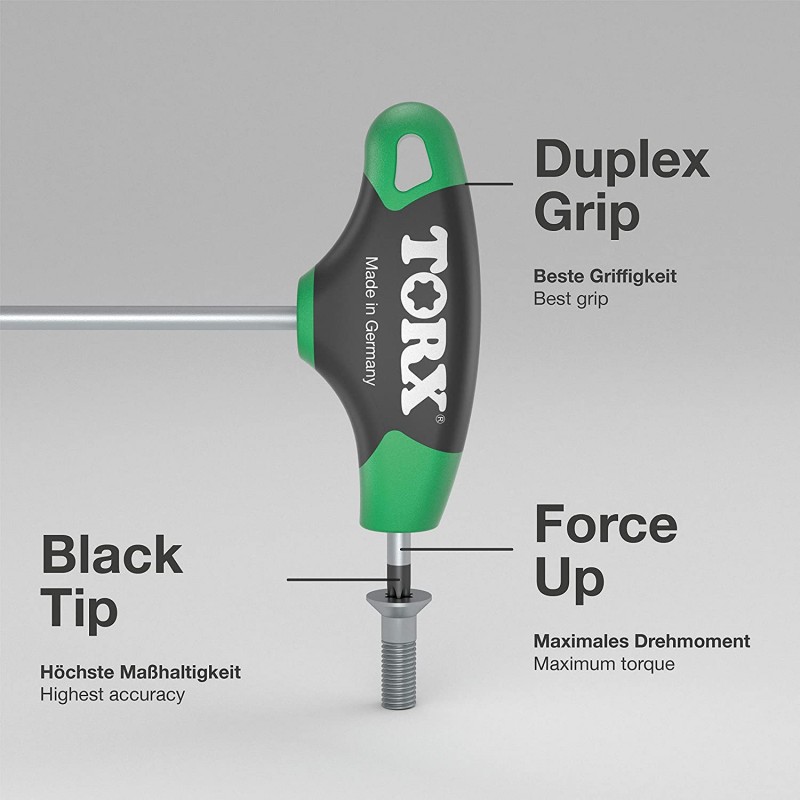 TORX 70525 T 핸들 스크루드라이버 TX25 이중 그립 포함 150mm