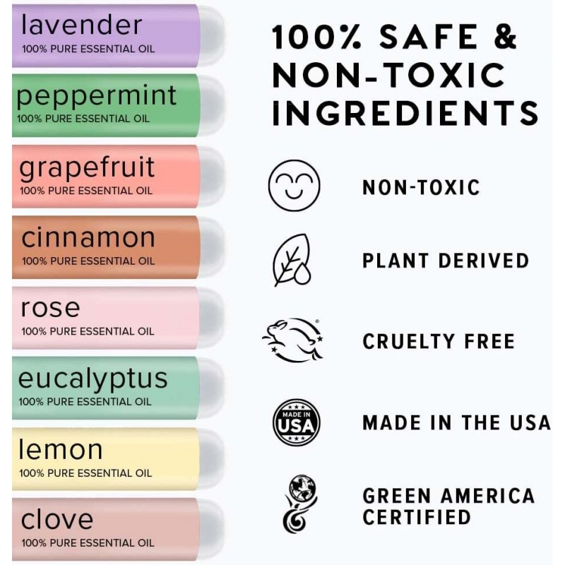 목스 MOXE 냄새 훈련 키트, 미국산, 8가지 에센셜 오일(1단계 및 2단계 번들)