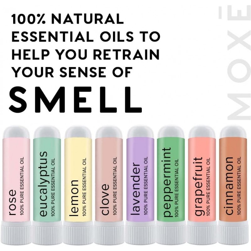 목스 MOXE 냄새 훈련 키트, 미국산, 8가지 에센셜 오일(1단계 및 2단계 번들)