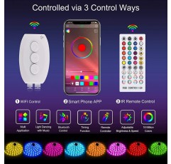 ALED LIGHT 5M LED Strip RGB 5050 블루투스 라이트 조명 원격 및 앱 제어 조명