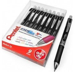 Pentel  에너젤 BL80 1.0mm 개폐식 젤 잉크 펜 - 블랙(9개 팩)