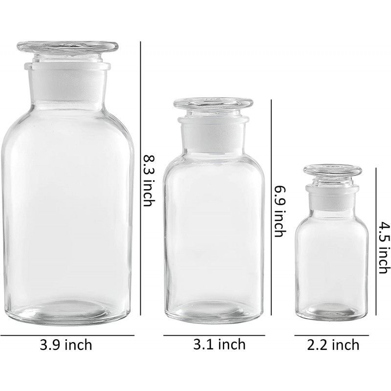 KMwares 3개 세트 (34온스, 17온스, 4온스) 빈티지 보타니 병/화병