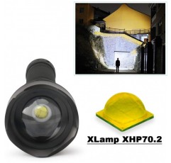 LED 토치 슈퍼 브라이트 10000 루멘 강력한 토치 XHP70.2 손전등 충전식 (배터리 포함)