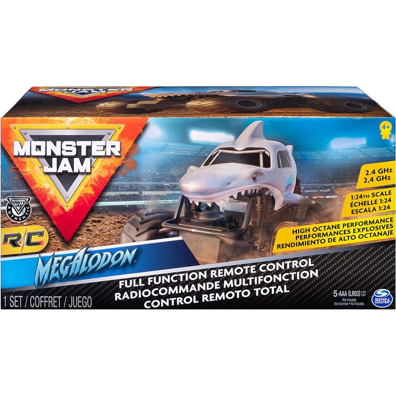 Monster Jam, 공식 메갈로돈 원격 제어 몬스터 트럭, 1:24 스케일, 2.4GHz, 4세 이상용