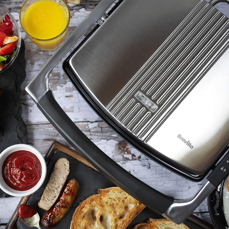 브레빌 Breville 파니니 샌드위치 메이커 2000W, 브러시드 스테인리스 스틸 VST026