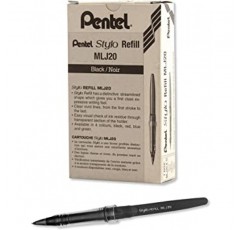 펜텔 Pentel Arts Tradio Stylo 스케치 펜 리필 블랙, 12개 박스