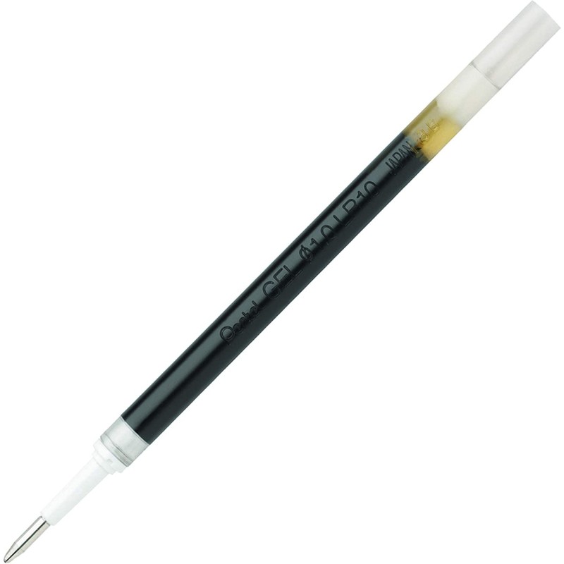 Pentel 펜텔 1.0mm 에너젤 리필 - 블랙 12개 팩 (LR10-A)