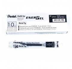 Pentel 펜텔 1.0mm 에너젤 리필 - 블랙 12개 팩 (LR10-A)