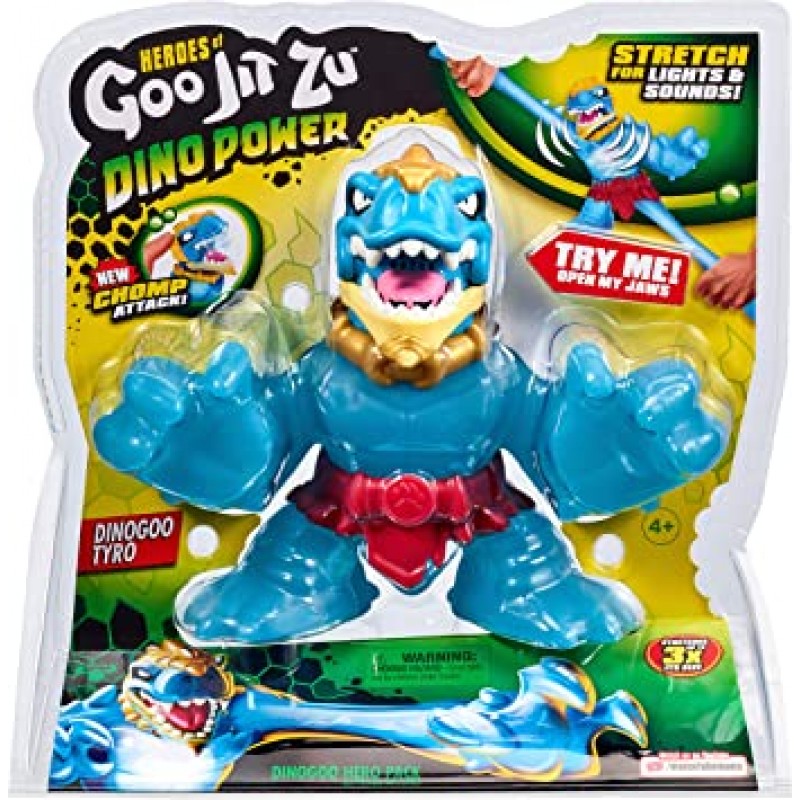 구짓주 수파구 다이노의 영웅들.  Heroes of Goo Jit Zu Dino Power 4~8세 어린이를 위한 완벽한 크리스마스/생일 선물입니다. 쫀득쫀득하고 탱탱한 촉각 놀이