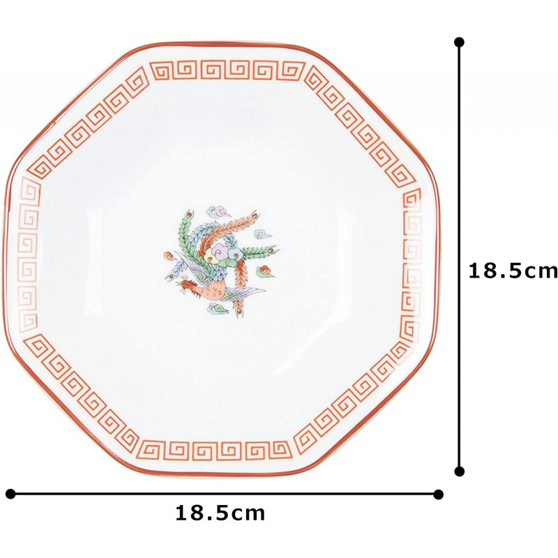 중화 단품 봉황 고대 팔각 접시 [18.5 x 4.5cm]